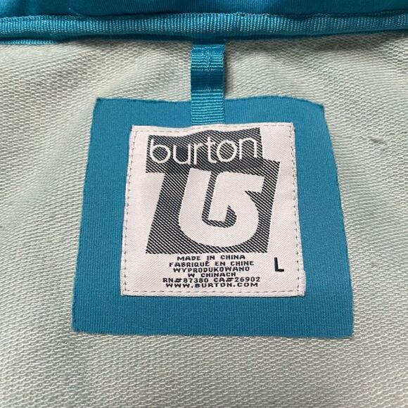 Burton Womens Jacket Size Large Spring Fall Lightweight Blue Full Zip Hooded - Picture 4 of 9